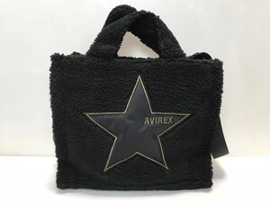 美品 ☆AVIREX Belle☆アビレックス 2WAY BOA STAR MINI TOTE BAG/ ボアスターミニトートバッグ/定価:6,490円/ブラック/レディース