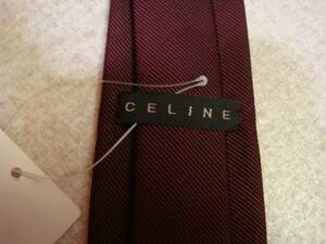 ★ＣＥＬＩＮＥ・セリーヌ 男児用ネクタイ！ロゴ入り★エンジ色