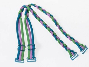レディースファッション 三つ編みタイプ ブラジャー付け替えストラップ#エメラルド×紫×緑
