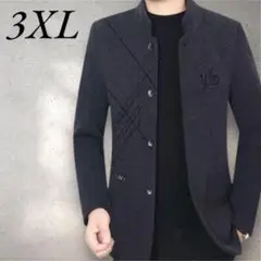 スタンドカラージャケット チャコールグレー　3XL　メンズ　オフィス