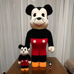 BWWT BE@RBRICK WORLD WIDE TOUR DISNEY MICKEY MOUSE 1000% ＋400％ ＋100％セット ベアブリック ミッキーマウス メディコムトイ 箱なし 