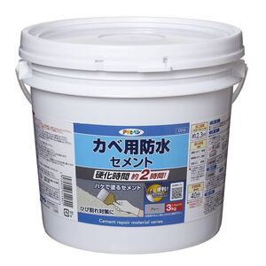 （まとめ買い）アサヒペン セメント補修材 カベ用防水セメント ハケ塗り 3kg C016 グレー 〔×3〕