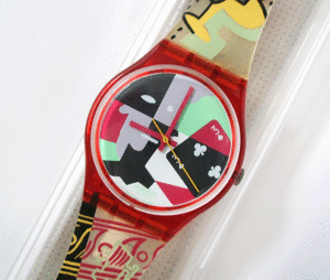 ★入手困難品★未使用品★1991年販売のビンテージSWATCH★Cubistic Rap★電池交換済み★スウォッチ★コレクション用