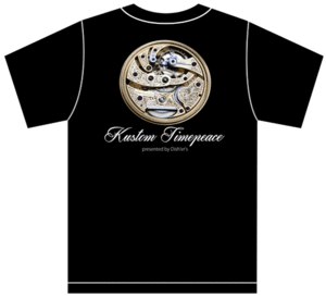 サイズが選べる Kustom Timepeace Tシャツ黒 12 S/M/L/XL カスタム時計 懐中時計 文字盤 エングレービング