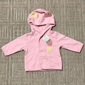 □baby ampersand ベビーアンパサンド 女の子用 長袖パーカ 60サイズ H105016 フード付き トップス ベビー服 子供服 パーカー ピンク色系