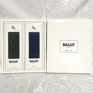 未使用【BALLY/バリー】紳士靴下 靴下 2足セット ビジネスソックス ソックス 茶色 紺色 薄手