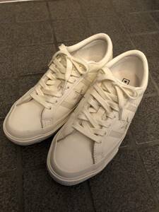 CONVERSE コンバース STAR&BARS LEATHER WHITE 5.5 24.5cm 白 レザー スター&バーズ 美品