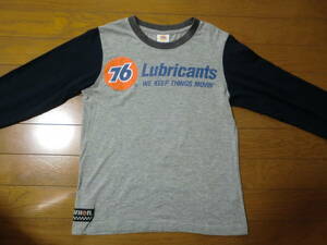 76 Lubricants ユニオン76 長袖Ｔシャツ　ロゴ入り長袖シャツ 150cm 灰 キッズ用シャツ 男の子Ｔシャツ