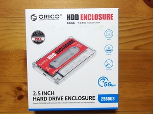 送料無料 ORICO 2.5 INCH HARD DRIVE ENCLOSURE 2580U3 カセットテープ風HDD/SSDケース USB3.0対応