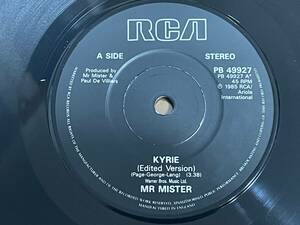 Mr.ミスター (MR.MISTER) / キリエ (KYRIE) 7インチ・シングル UK盤