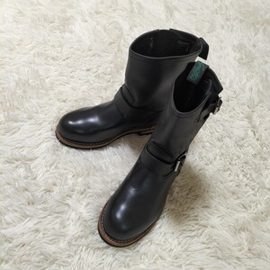 美品★GETTA GRIP ゲッタグリップ エンジニアブーツ ストラップベルト レザー ブラック 本革 UK6 革靴 Dr.Martens ドクターマーチン USED