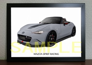 2024 MAZDA SPIRIT RACING ROADSTER ND デジタルイラスト マツダ ロードスター 自動車アート A4