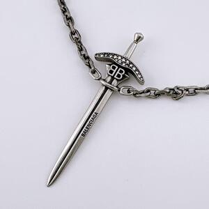 【極美品】バレンシアガ GOTH SWORD ネックレス シルバーブラス メンズ