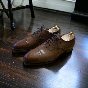 イングランド製　GRENSON グレンソン　22352 オックスフォード　セミブローグ　レザーシューズ★8サイズ　26.5相当★