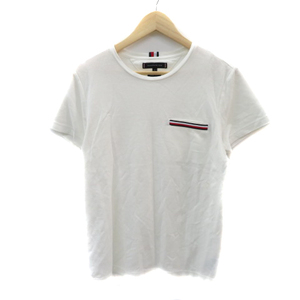 トミーヒルフィガー TOMMY HILFIGER Tシャツ カットソー 半袖 S マルチカラー オフホワイト /YK13 メンズ