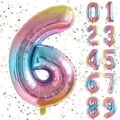 誕生日 バルーン 数字6 、9ナンバーバルーン 2枚入り