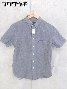 ◇ ◎ UNITED ARROWS ユナイテッドアローズ ボタンダウン BD 半袖 シャツ サイズL ネイビー メンズ