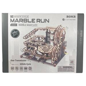 【1円オークション】つくるんです Robotime 動く 3D ウッドパズル コースターシリーズ マーブルナイトシティ LGA01 ARM0774