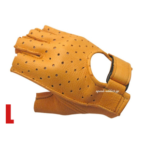 CHURCHILL GLOVE PUNCHING FINGERLESS OTA TAN L/チャーチルグローブパンチングフィンガーレスタン茶色穴付き穴あき指切り指ぬき指なし夏用