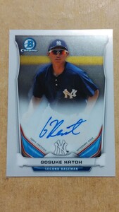 ★直書き直筆サインカード★　加藤豪将/かとうごうすけ　 2014 Bowman Chrome Autographs 日本ハムファイターズ