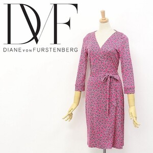 ◆DIANE von FURSTENBERG/ダイアンフォンファステンバーグ シルクジャージー 総柄 ラップ ワンピース 2