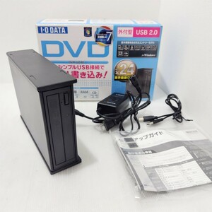 D(0730i4) I-O DATA アイ オー データ DVDドライブ DVR-U24E 外付け 24倍速 USB 2.0 ★通電確認OK★動作未確認