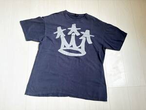 黒タグ STUSSY ステューシー Tシャツ ビッグ クラウン プリント 半袖 コットン L 紺 ネイビー JAPANESE LABEL CROWN PRINT t-shirt NAVY△6