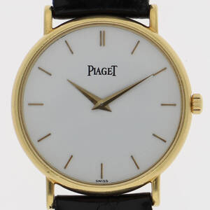 PIAGET ピアジェ 8025N ホワイトダイヤル YG/レザー クオーツ ユニセックス 【124103】