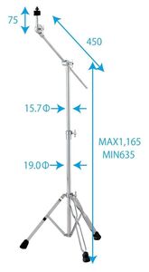 【E】MAXTONE★マックストーン★シンバルブームスタンド★ブームスタンド★シンバルスタンド★クラッシュシンバルも取り付け可能★CBS-002