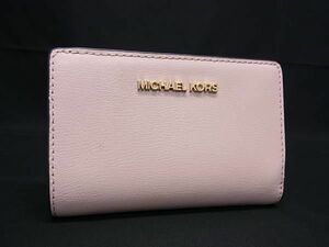 1円 ■美品■ MICHAEL KORS マイケルコース レザー 二つ折り 財布 ウォレット 札入れ 小銭入れ カード入れ レディース ピンク系 BL1414