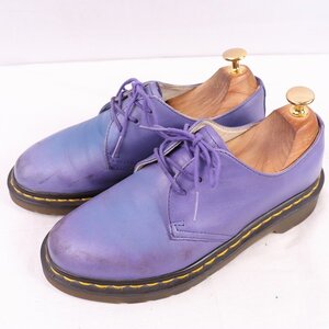 ドクターマーチン UK4/22.5cm-23.0cm/3ホール 紫 パープル レザー ブーツ dr.martens レディース 古着 dm3939