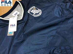 ・スピード発送 FILA GOLF(フィラ ゴルフ) 秋冬 撥水 蓄熱 Vネックプルオーバー チェック柄袖脱着シャツ 781-231(NBC)Ｌ