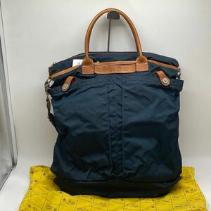 ⑧BN1961●Felise フェリージ9237/2 ヘルメットトートバッグ 2wayバッグ ネイビーレザー ナイロン ブリーフケース ビジネス A4収納可