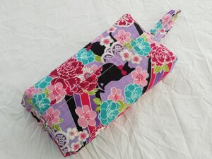 ★ハンドメイド★cat*花と猫*和*箱無しティッシュケース*吊り下げ*ピッタリサイズ*ソフトパック*エコパック♪ねこ