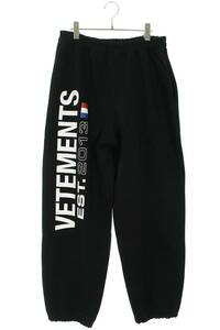 ヴェトモン VETEMENTS 23AW UE54SP100B BLACK サイズ:M フラッグロゴスウェットロングパンツ 新古品 SB01