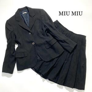 【希少☆美品】MIU MIU スカートスーツ セットアップ ブラック 40