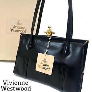 【送料無料】【廃盤】ヴィヴィアンウエストウッド　立体オーブ　トートバッグ　レザー　本革　ロゴ　Vivienne Westwood 黒　金　カバン