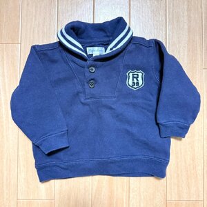 POLO RALPH LAUREN ラルフローレン トレーナー ベビー ネイビー 襟付き ワッペン 70cm