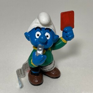 【年代物・ヴィンテージ / 送料230円】 スマーフ Smurf フィギュア 20472 レフリーレッドカード 審判員 高さ54mm SMF20508-3