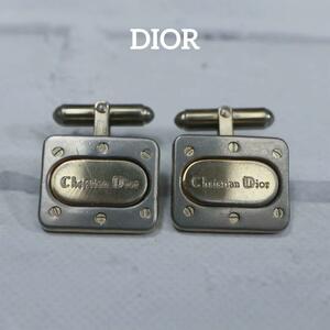 【匿名配送】 DIOR ディオール カフス ゴールド ロゴ シルバー 2