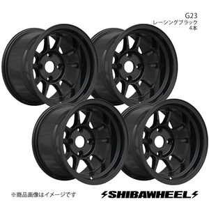 SHIBATIRE シバタイヤ シバホイール G23 アルミホイール4本セット 14×9.0J 4-114.3 INSET-25 レーシングブラック G14-03RB×4