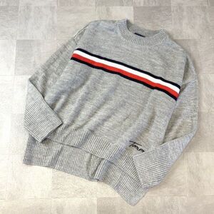 TOMMY HILFIGER トミーヒルフィガー デザインニット メンズ Sサイズ グレー