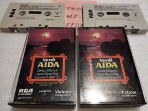 ミラノフ ビヨルリンク ヴェルディ アイーダ 米盤カセットテープ 米盤カセットテープ 2本組 RCA Victrola USA ALK3-5380P1/P2 ローマ歌劇場