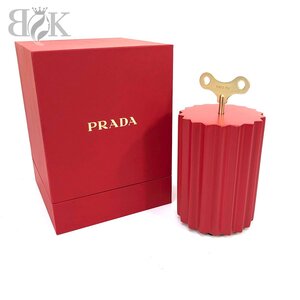 1円 プラダ 2024年 ノベルティ オルゴール レッド×ゴールドカラー 動作品 PRADA 中古 ★