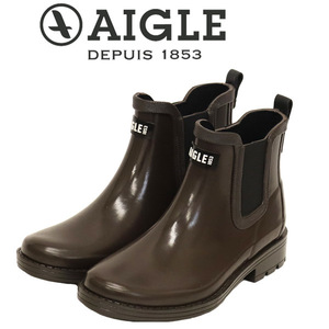 AIGLE (エーグル) ZZFNA61 CARVILLE(カーヴィル) 2 レディース チェルシー サイドゴア ラバーブーツ 008 CACAO A AGL042 37-約23.5cm