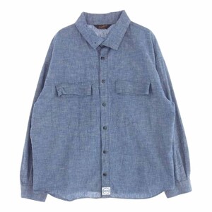 TENDERLOIN テンダーロイン HIGH NECK CHAMBRAY SHT ハイネック シャンブレー シャツ ブルー系【中古】