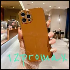 iPhone12promax用ソフトケースブラウンTPUカバー無地かわいい