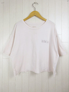 ルーカ RVCA Tシャツ カットソー ショート丈 BEWARE 五分袖 AJ043-309 ピンク系 S レディース