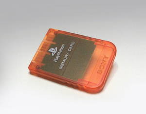 ● SONY 純正 PS メモリーカード SCPH-1020 D キャンディー・オレンジ 日本製 送料110円から Playstation Memory Card Candy Orange 橙