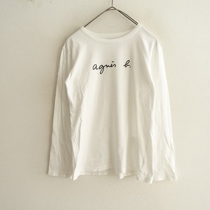 アニエスベー agnes b. *TSロゴTシャツ*1カットソー長袖プルオーバー綿コットン白ホワイト薄手アニエスb.(4-2410-199)【72K42】